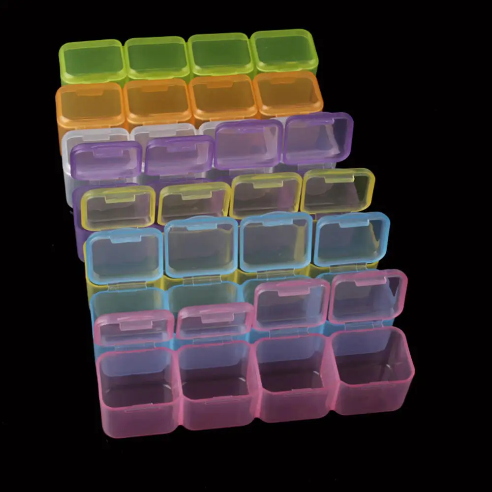

28 Slots Empty Storage Box Nail Art Equipment Rhinestone Tools Jewelry Beads Display Storage Box Case Organizer Holder