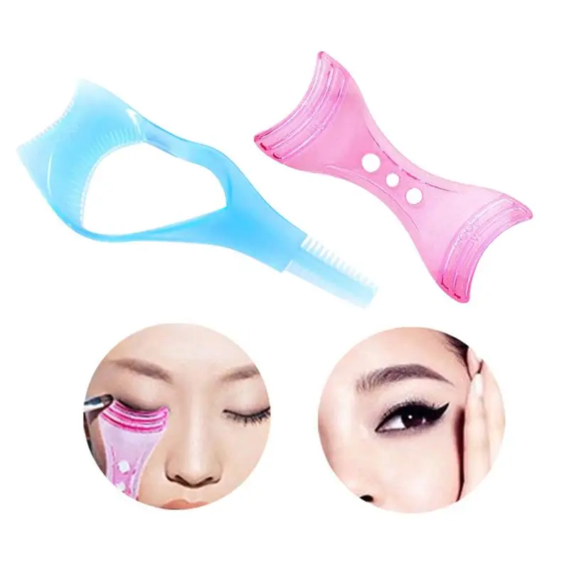 

2pcs Mascara Eyelash Comb Applicator Template Eyeliner Models Guide Stencil Tool (Random Color)