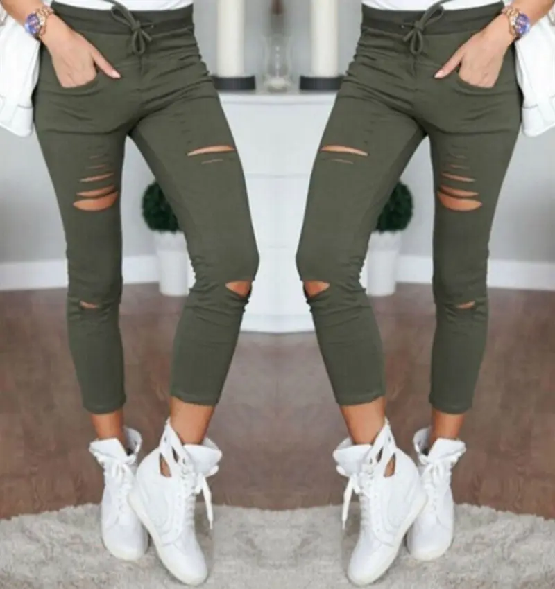 

Thefound Fashion New Womens Stretchy Faded Ripped Slim High Waist Denim Fit Skinny Jeggings Trousers Ladies Pants