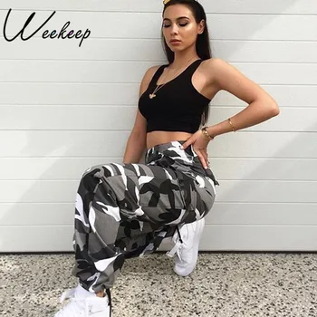 

Sexy Women High Waist Camouflage Pants Fashion Pantalon Femme Trouser Ankle-length Sweatpants Cotton Streetwear Camo Pants