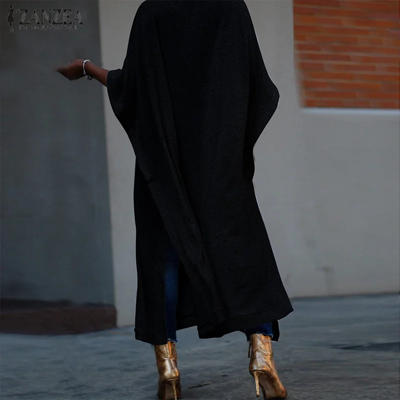الأزياء 2019 ZANZEA كم Batwing بلوزة المرأة الصيف الطربوش الرقبة قمصان طويلة الإناث الرباط عباءة رداء انقسام تنحنح Vestido