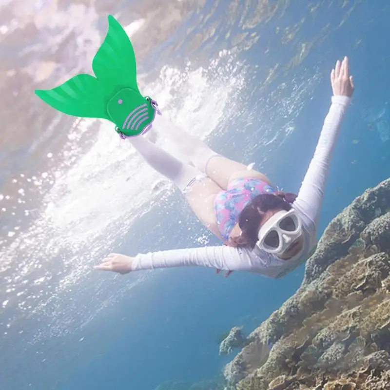 

Cute Children Swimming Fins Training Flipper Mermaid Kids Diving Foot Flippers Water Sports Training Shoes Feet Tail Monofin