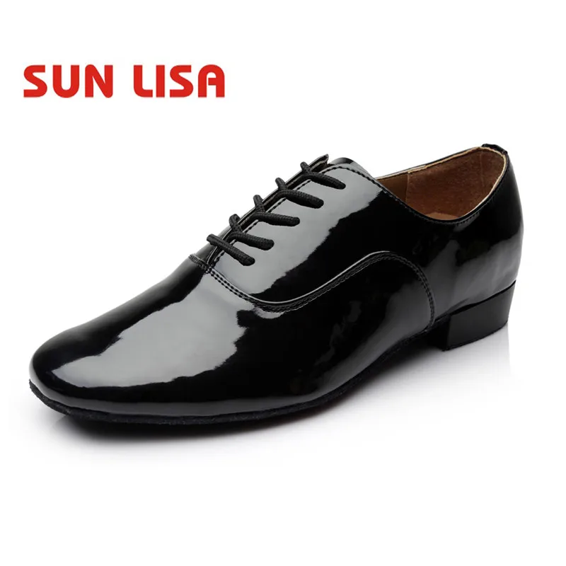 

SUN LISA Gorgeous Men's Dancing Shoes With Square Heels Tango Salsa Ballroom Modern Latin Dance Shoes Black/White