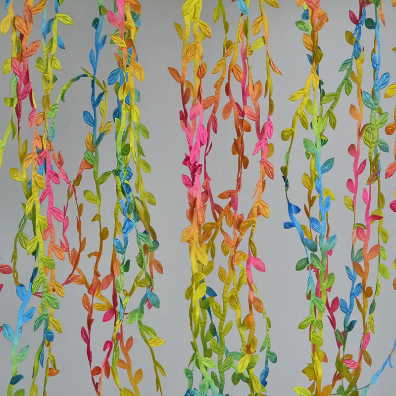 

Multicolor 10meter Leaves Vine Rattan Artificial Silk Leaf Handmade Scrapbooking Craft Garland Wreath Wedding Party Decoration