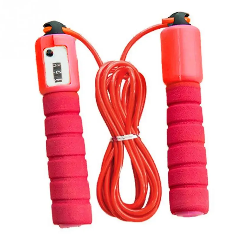 

Jump Ropes with Counter Sports Fitness Adjustable Fast Speed Counting Skip Rope Sponge Handle Skipping Wire