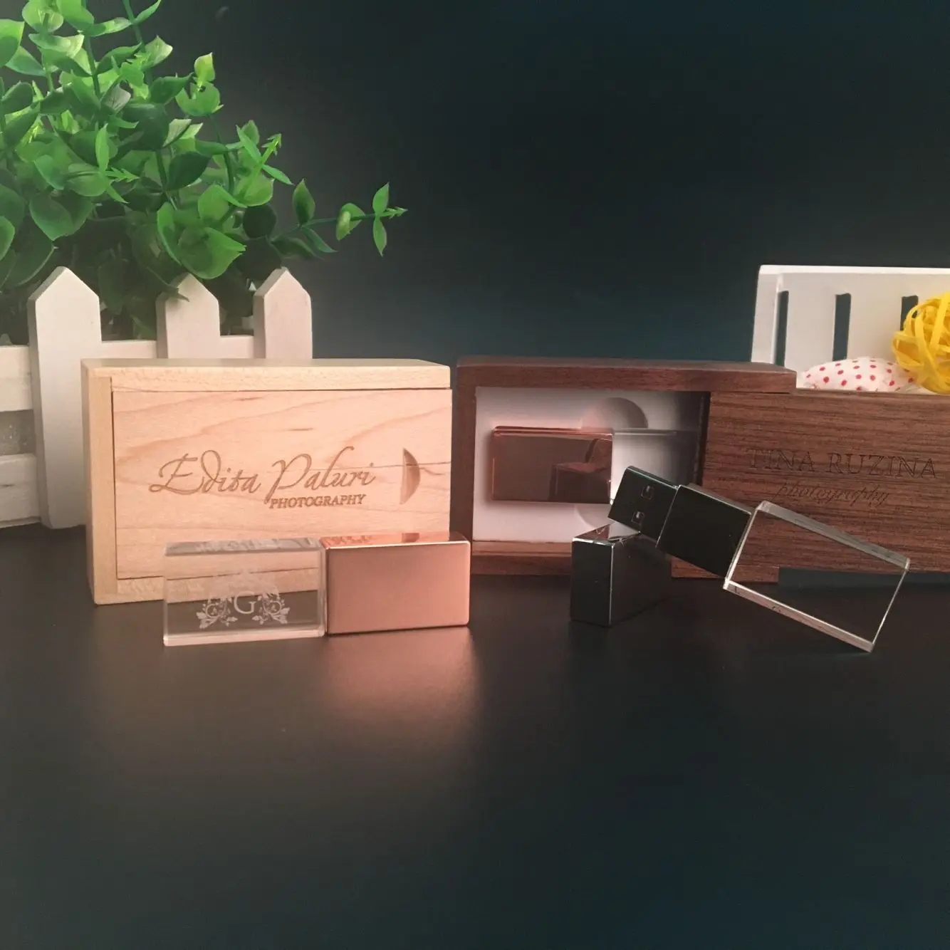 USB 2 0 индивидуальный Хрустальный флэш накопитель + деревянная коробка usb