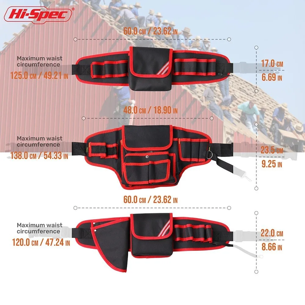 Hi-Spec Tool Belt Multi-pockets Tool Bag Waist Pockets Electrician PouchTool Bag Oganizer Waist Tool Holder Electric Drill Bag Hi-Spec Tool Belt Multi-pockets Tool Bag Waist Pockets Electrician PouchTool Bag Oganizer Waist Tool Holder Electric Drill Bag