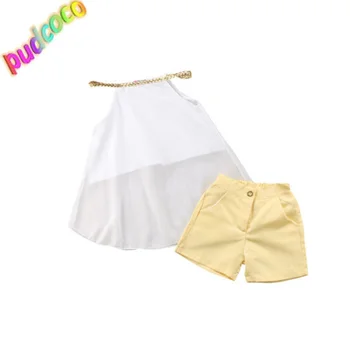 

2019 Halter Toddler Girls Kids Chiffon Tops Shirt Shorts Summer Outfits Set Clothes Hot New