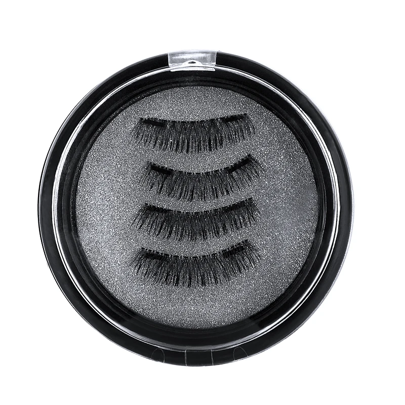 

RANMEI 4pcs/ pair 3D False Eyelashes Magnetic Eyelashes with 2 magnetic Natural Long Black Eyelashes Cheap Eyelashes Makeup Tool