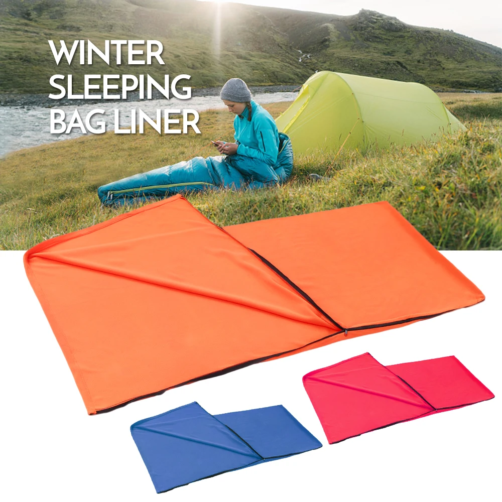 

Adults Envelope Sleeping Bag Winter Sleeping Bag Liner Warm Fleece Blanket Travel Outdoor Camping Sleeping Bag Equipment