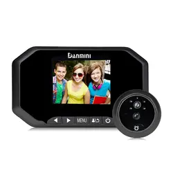 DANMINI 3,0 дюймов цифровой дверные звонки ЖК дисплей камера для смотрового глазка просмотра PIR обнаружения движения двери глаз Запись видео