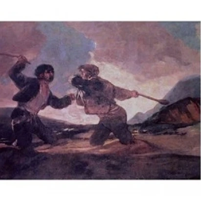Дуэль с клубами плакат печать Francisco De Goya (24x18) |