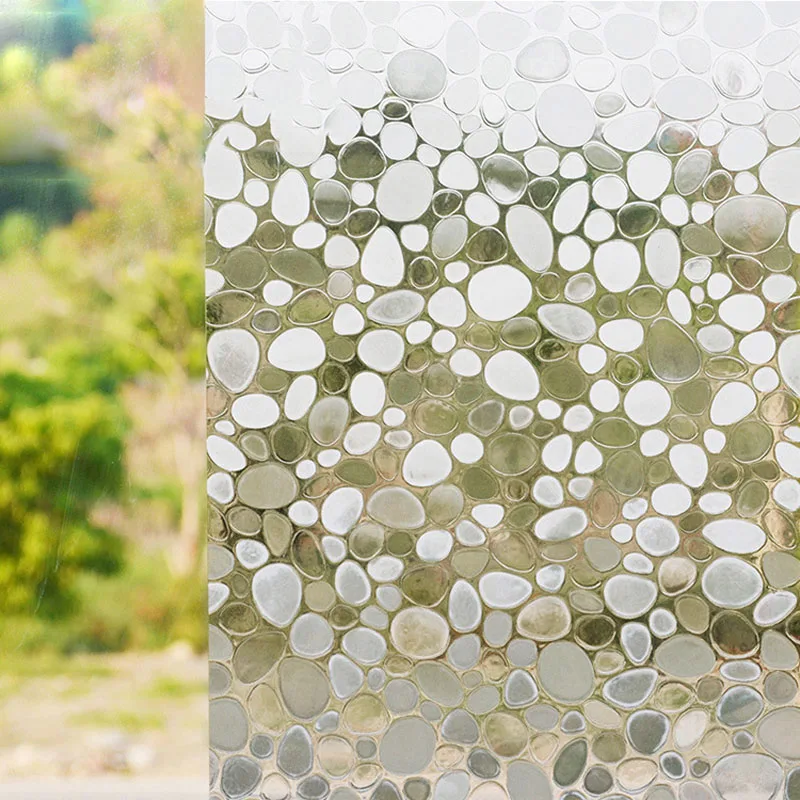 

Tofok 2019 PVC Window Films Cover Waterproof No-Glue 3D Static Cobblestone Decorative Frosted Privacy Glass Stickers Home Decor