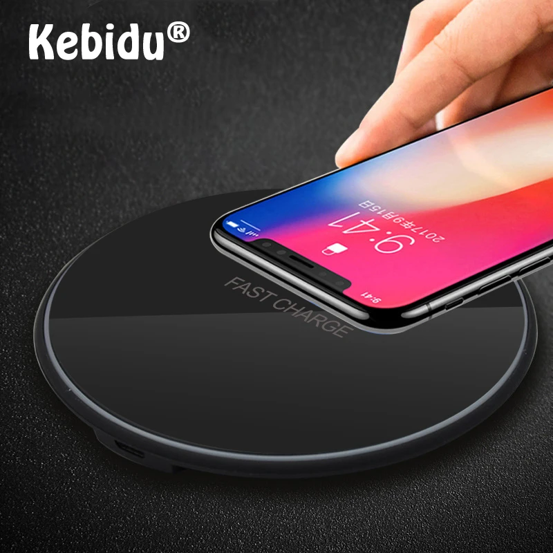 Kebidu Qi Беспроводное зарядное устройство для IPhone 8 X XR XS Max QC3.0 10 Вт быстрая
