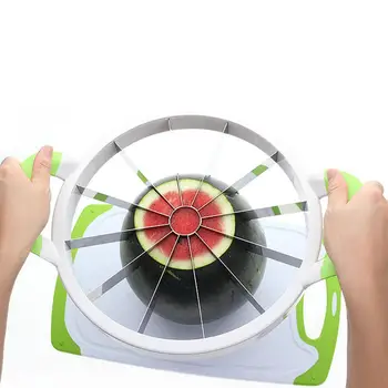 

Large Watermelon Slicer With Comfortable Rubber Handle Household Stainless Steel Fruit Slicer Multifunctional Kitchen Supplies