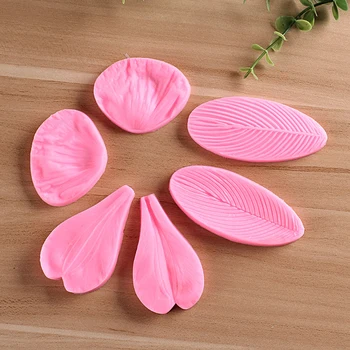 

New 3 Kinds Leaves Chocolate Leaf Silicone Mold Petals Embossed Relief 3D Fondant Cake Peony Flower Gum Paste Decorating Tools