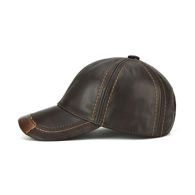 Cowhide Baseball Caps for Men Autumn Winter Hat,Retro Male Visor Sun Caps Chapeu for Dad Gift Cowhide Baseball Caps for Men Autumn Winter Hat,Retro Male Visor Sun Caps Chapeu for Dad Gift