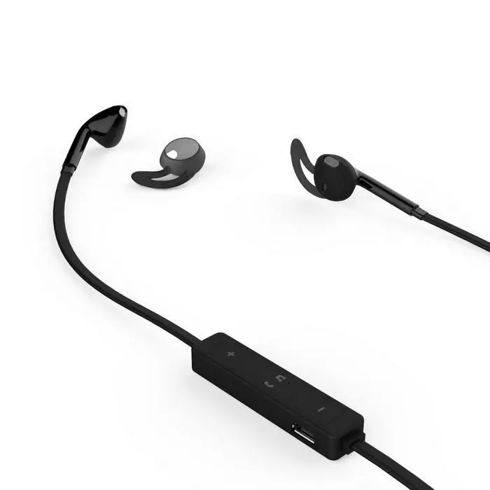 Наушники вкладыши Беспроводные Bluetooth спортивные музыкальные пластиковые черные