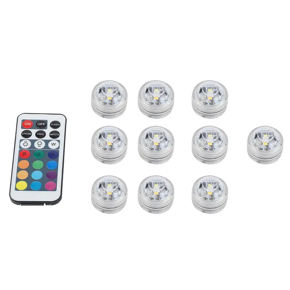 

10Pcs RGB LED Waterproof Light Underwater Pool Light Swimming Diving Lamp Underwater Light With Remote Control led Hot Sale