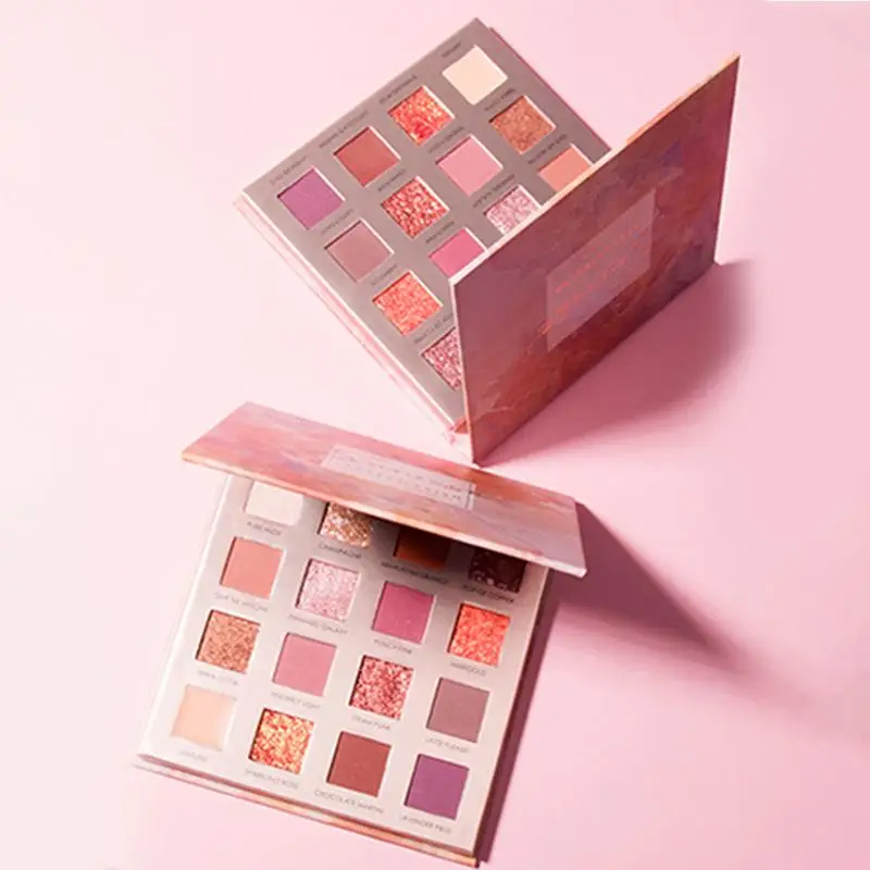 Тени для век макияж Палитра мерцающий Блестящий Матовый Minshzee 16 цветов Desert Rose