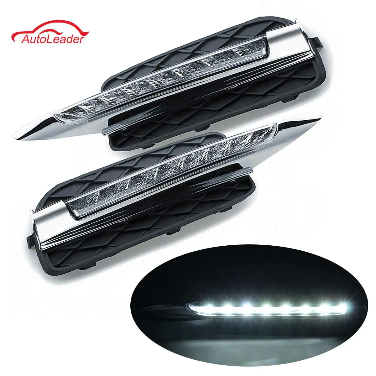 

2Pcs 12V Car Flashing DRL Daytime Running Lights Daylight Car LED Fog Head Lamp Light Cover For BMW X5 E70 2007 2008 2009 2010