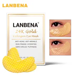 2018 новый стиль LANBENA 24 к Золотая маска для глаз коллагеновая маска для сна Антивозрастная морщинистая кожа укрепляющая темные круги