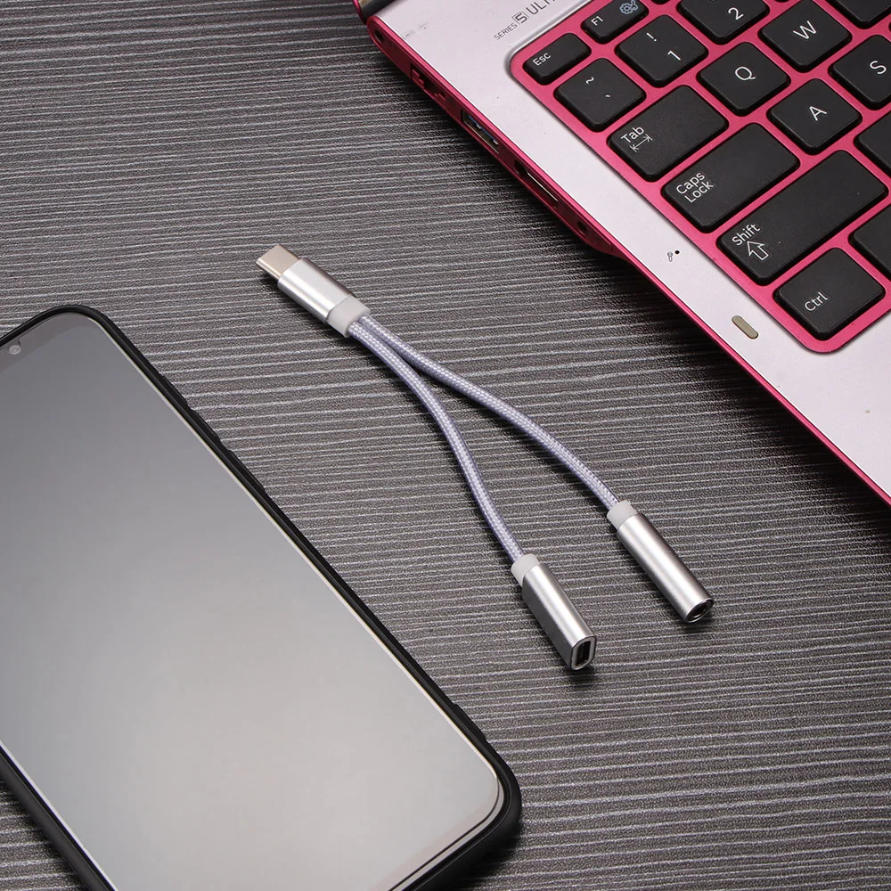 2 в 1 зарядный кабель Type C конвертер USB 3 5 мм аудио для наушников Xiaomi адаптер Huawei P20 Pro