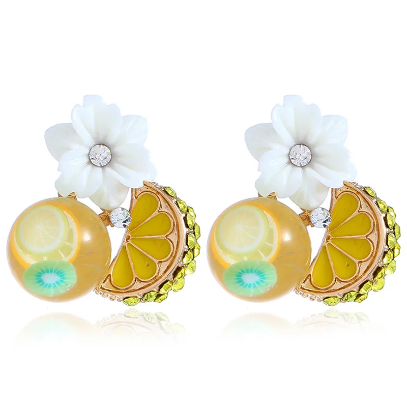 

Fruit lemon ear studs