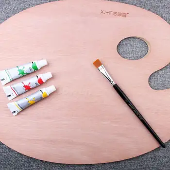

Wood Color With Hand Holds Fish Shape Oil Painting Palette
