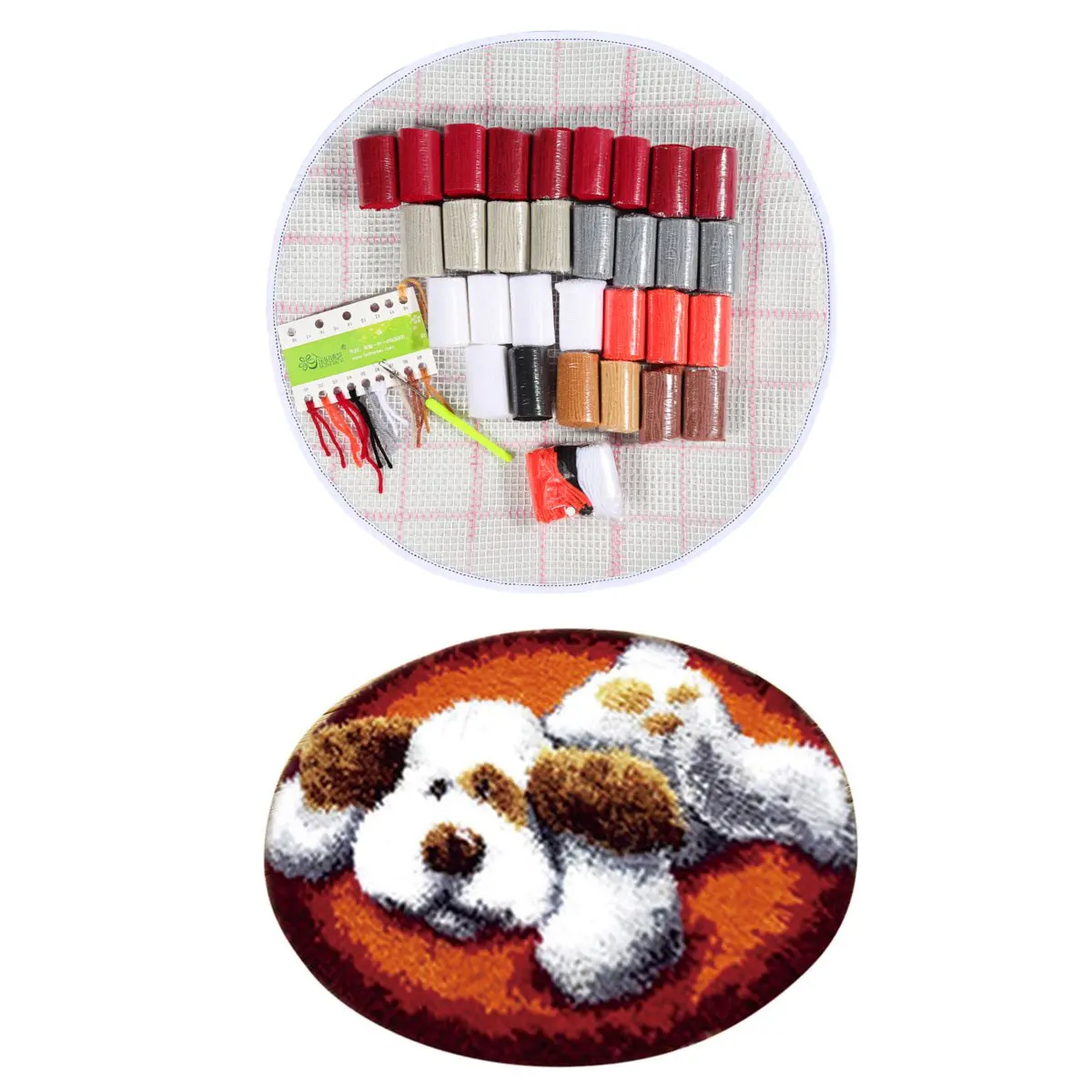 Cena Święty mikołaj pies robótki zatrzask haka dywan zestaw niedokończone szydełkowanie dywan haft dywan ręcznie mata podłogowa dywany salon