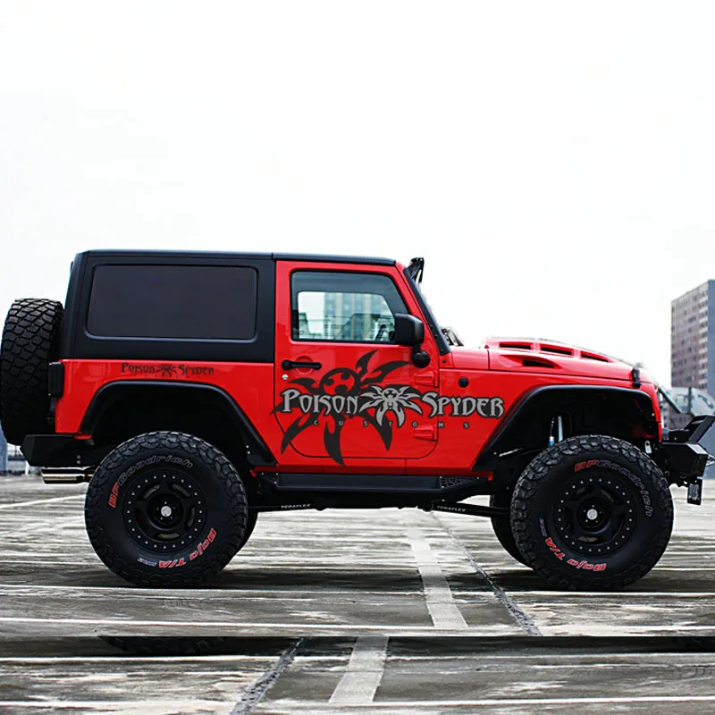  Poison Spyder Funny Car-Styling Car Sticker Vinyl Decal For Jeep Wrangler RUBICON Sahara Spyder 4X4