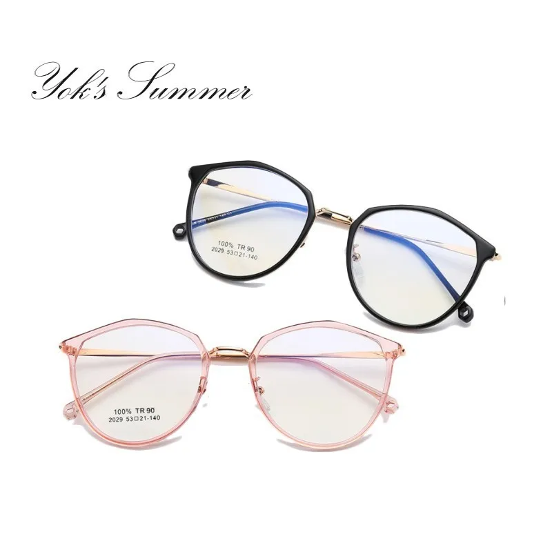 Yok's TR90, оптическая оправа для очков для женщин, дизайнерские очки кошачий глаз, очки для близорукости, очки, металлическая оправа для очков, для мужчин, WN1198