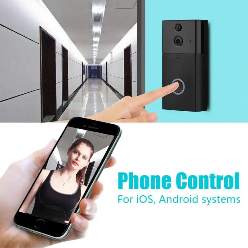

720P WIFI Visual Doorbell Wireless Intercom Doorbell PIR Motion Detection IR Night Vision Noise Cancelling Smart Doorbell New