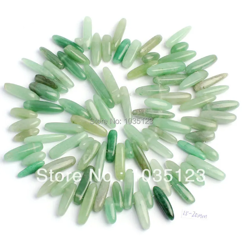 

Free Shipping 15-20mm Pretty Green Aventurine Stick Shape Loose Beads Strand 15" DIY Creative Jewellery Making w49