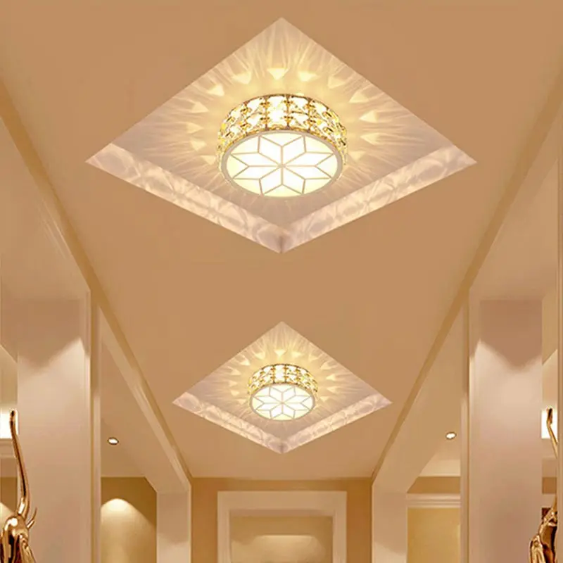 

Mounted LED Ceiling Lights 5W Corridor Crystal Ceiling Lamp Modern Aisle Veranda Lighting Down Recessed Living Room Bedroom