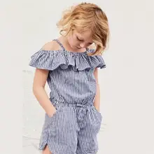 Pudcoco/Модная одежда для маленьких девочек; комбинезоны; Лидер продаж; комфортный комбинезон с открытыми плечами для детей; 1 шт