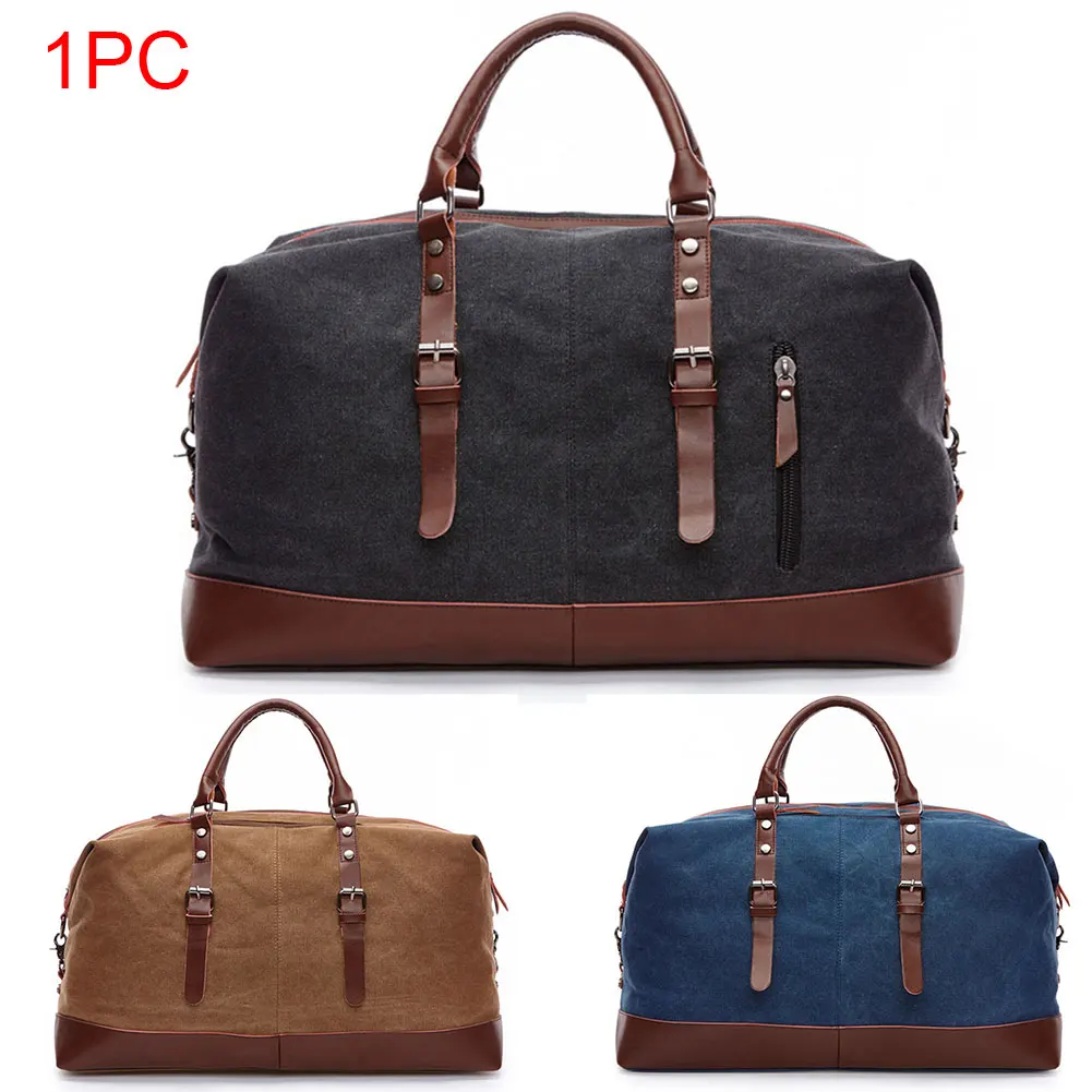 

Men Women Waterproof Large Capacity Duffle Canvas Luggage Retro Style Handheld Outdoor Travel Bag Tote Pouch Carry Case Sports