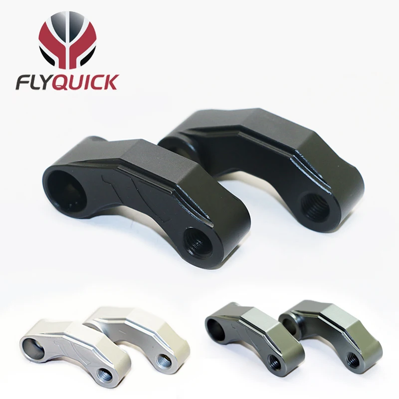 10mm X 1.25mm Pitch Right+Right Threaded Motorcycle Bike Cruisers Scooters Mirror Mount Riser Extender Adaptor Adapter Aluminum Moto M10 Accessories
