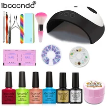 Набор для дизайна ногтей 4 шт. Набор для гелевого маникюра 36 Вт УФ светодиодный светильник Сушилка замачиваемый маникюрный набор инструментов гелевый Набор для маникюра для инструментов для дизайна ногтей