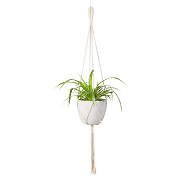 

Macrame Plant Hanger Indoor Outdoor Wall Hanging Planter Basket - Cotton Rope Modern Boho Home Decor