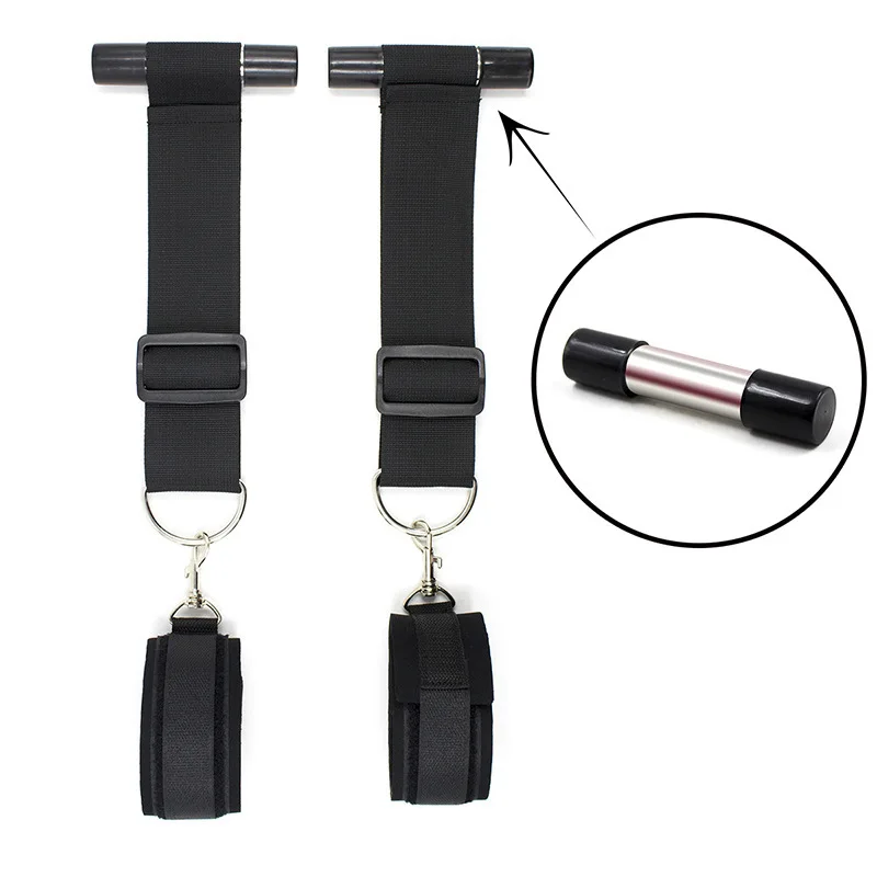 Sesso Mobili 1 Paio Nero Di Nylon Porta Appeso Fionda Manette Addominale Footcuffs Altalena Del Sesso Giocattoli Del Sesso Coppie Di Adulti Giochi Di 