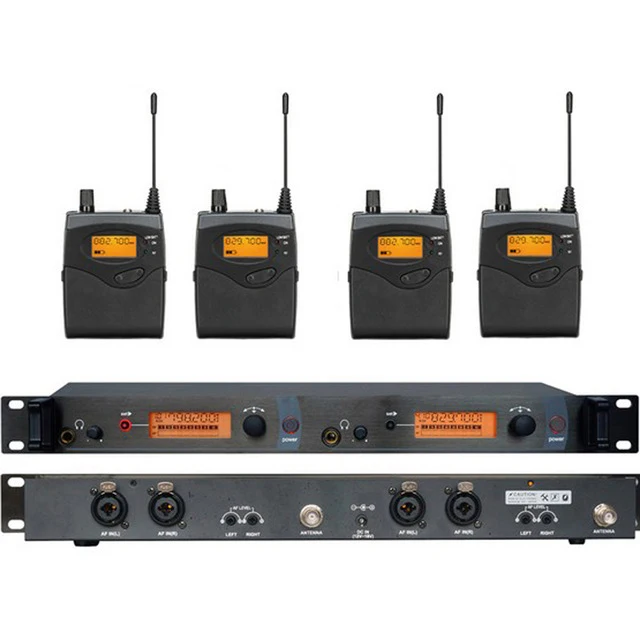 

LEORY UHF EU 2 Channel Wireless Microphone Stage Monitor System 4 Bodypack Transmitter In Ear Wireless Stage Monitor System