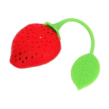 Силиконовый диффузор в форме клубники для конфет с высокой термостойкостью, травяной фильтр для специй, инструменты, ситечко для чайных листьев