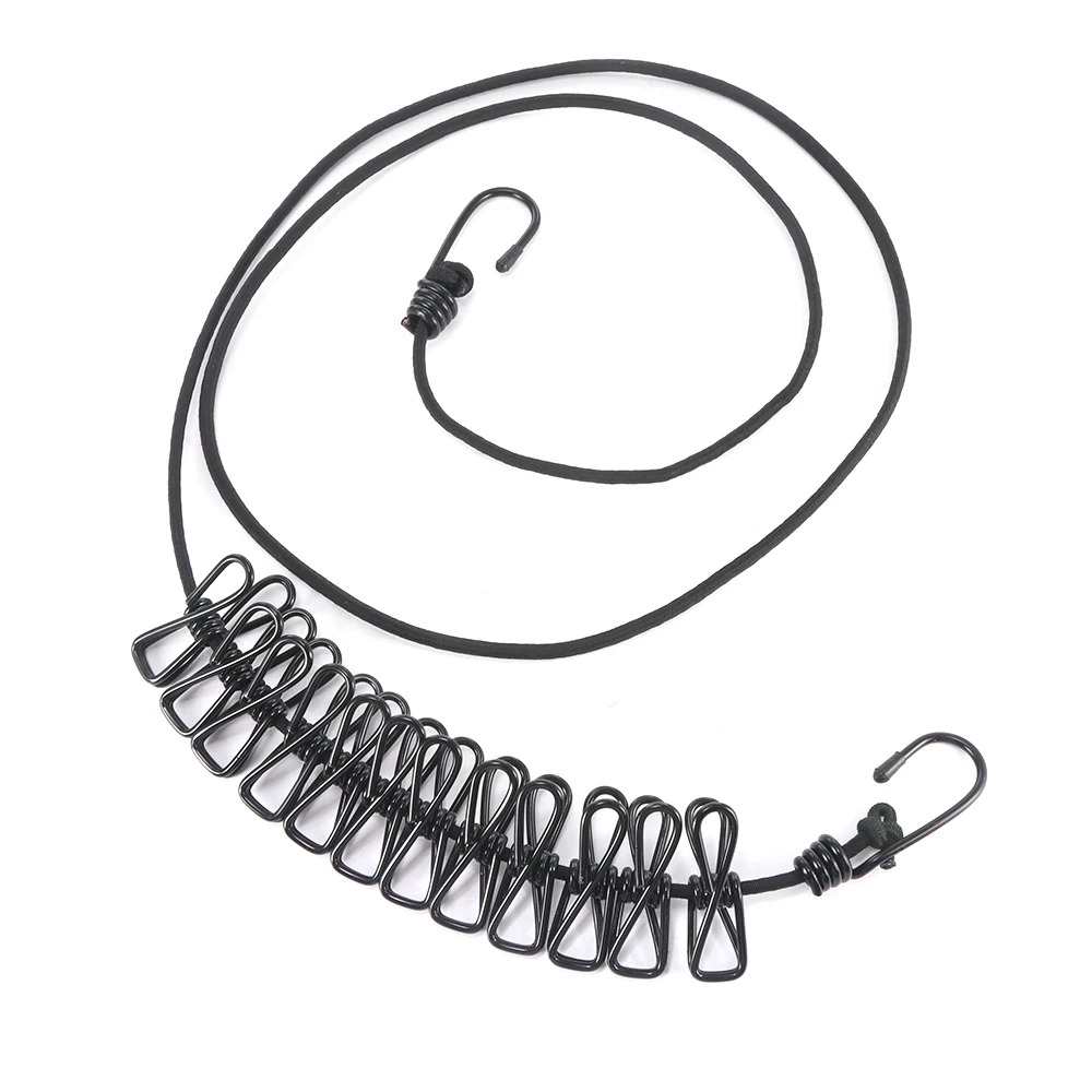 

175cm Retractable Clothes Line Laundry Drying Rack Hanger Outdoor Socks Washing Lines Rope With 12Pcs Cloth Pegs Clips