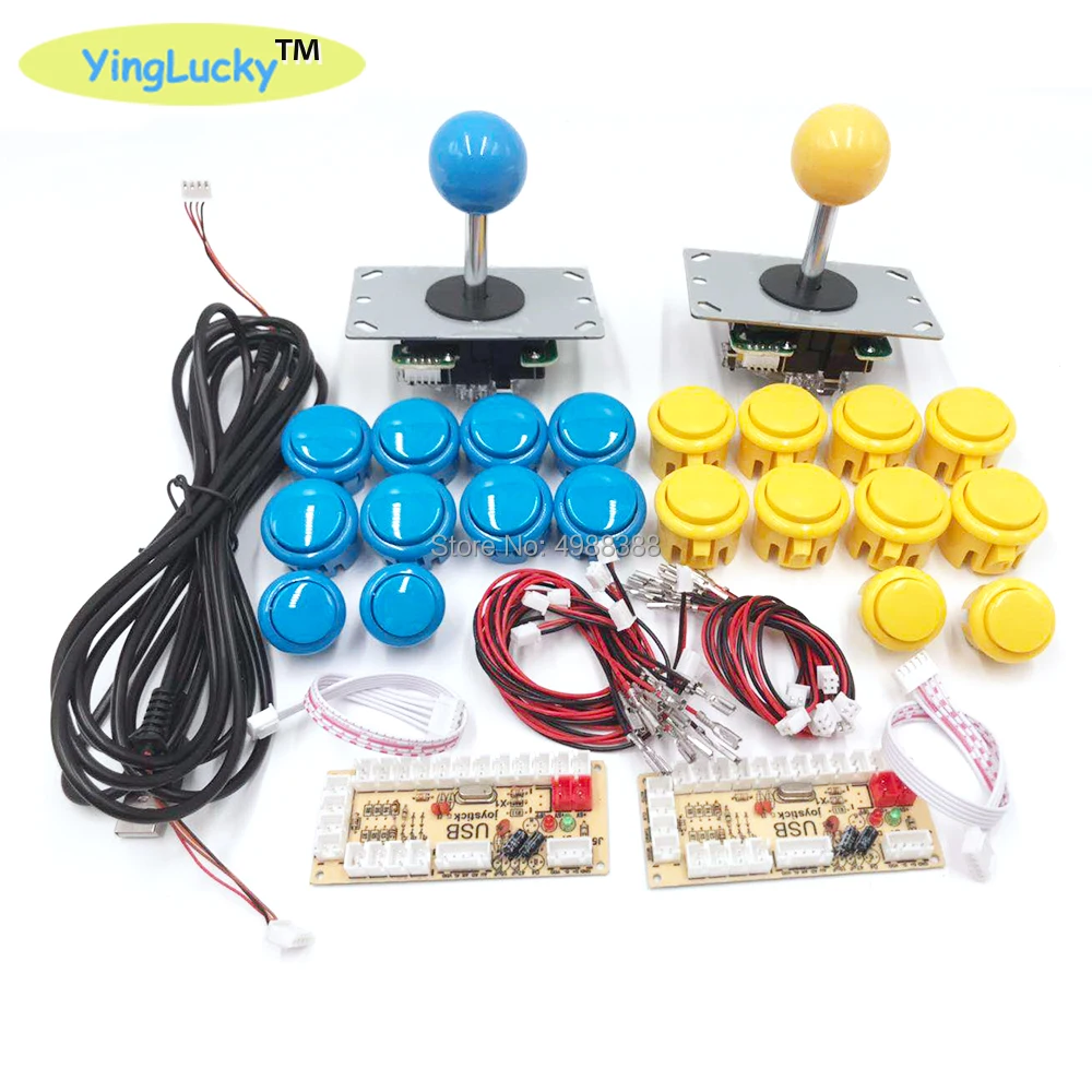 Yinglucky 2 игрока аркадная DIY Kit нулевой задержки USB кодер sanwa Джойстик sanwa 33 мм Кнопка PC Mame Raspberry pi 1 2 3