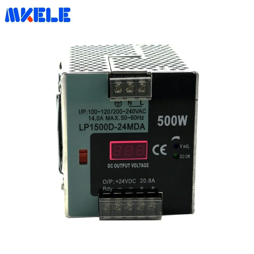 

AC-DC 12V 24v 48V Single Output Switching Power Supply 37.5A 20.8A 10.4A 500W LP-500-24 For LED Strip With Digital Display