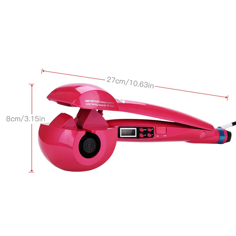 Automatic Hair Curler Ceramic Wave Curling Iron Adjustable Temperature Curling Wand Hair Styler Tool LCD Display Electric Curl