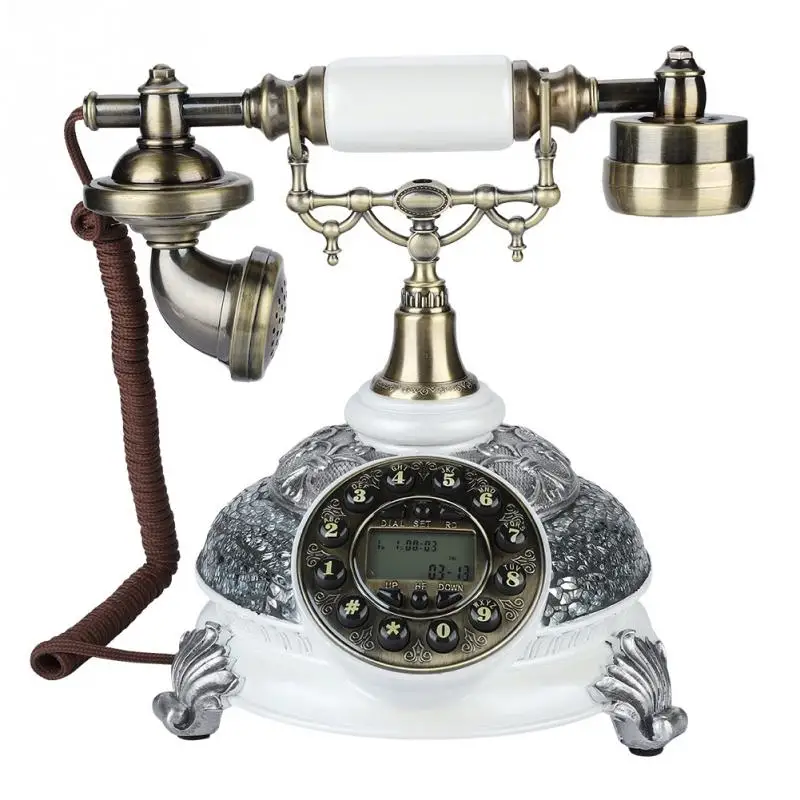 

FSK/DTMF Vintage Antique Telephone One-button Redial Antique Landline Phones Home Use Corded Telephone Vintage with LCD Display