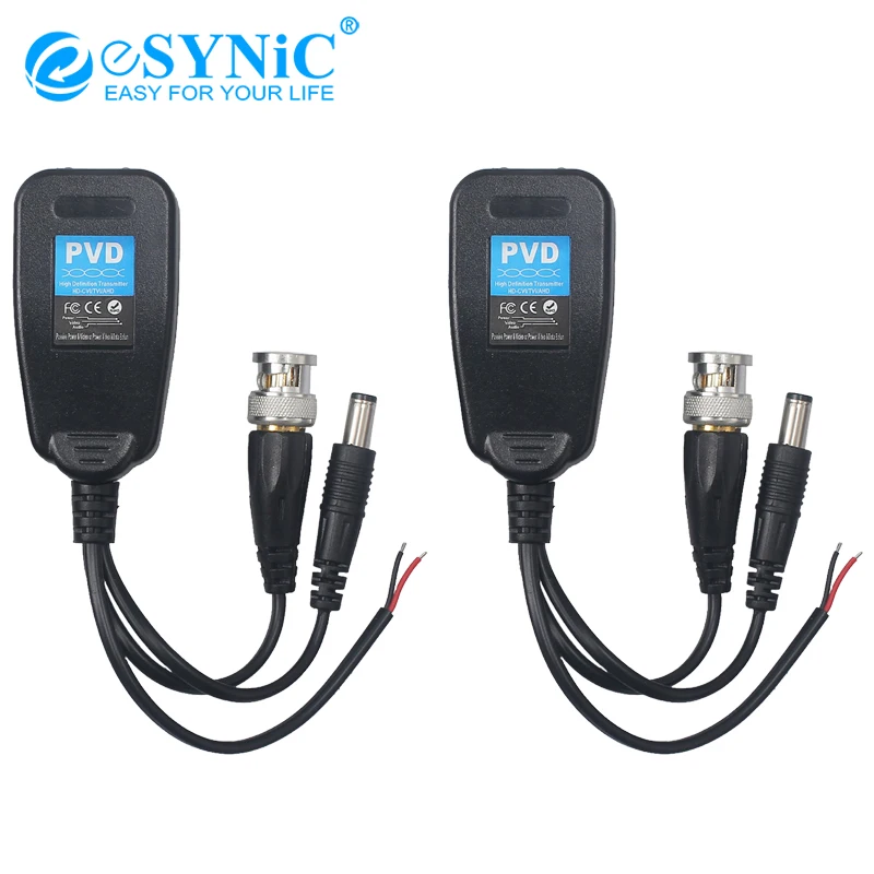 Esynic 1 пара золотых CCTV коаксиальный BNC видео Мощность Балун CCT ACC 058 к RJ45 балун для PTZ