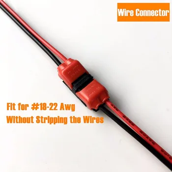 

[Seven Neon]Non-stripped 2PIN Wire Terminal Block Connector Scotch Lock for 18-22AWG Electrical Wire,quick led strip Connector